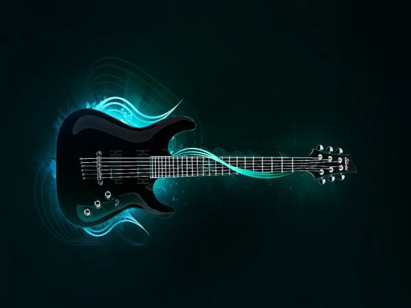 Guitare bleu